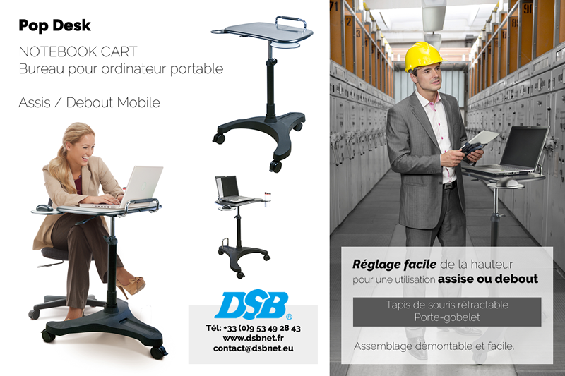 Bureau Assis-Debout pour ordinateur portable